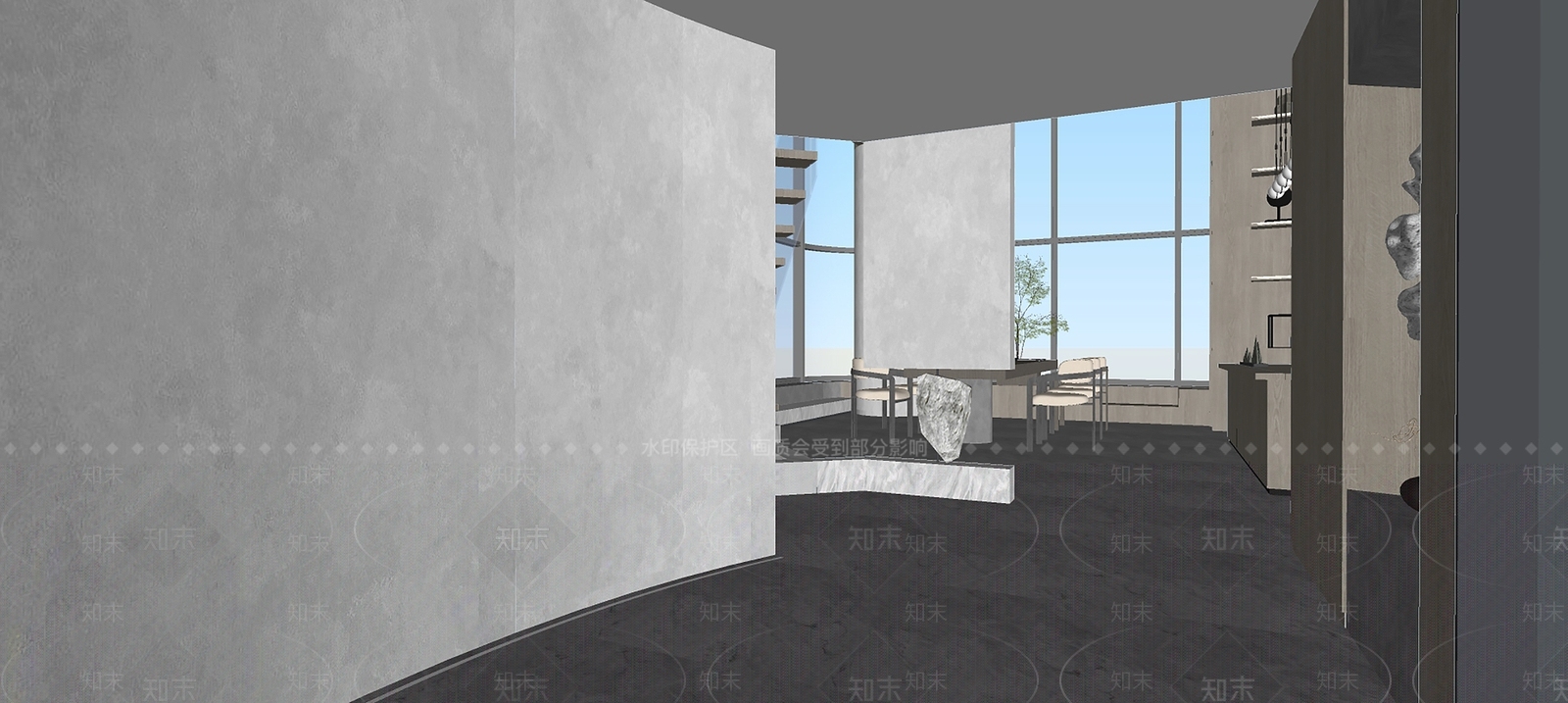 新中式茶馆接待室SU模型下载【ID:1142185464】