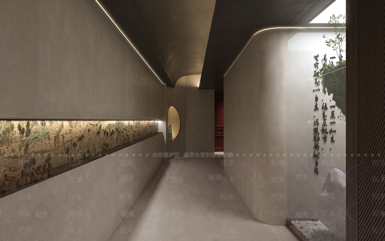 侘寂艺术走廊过道3D模型下载【ID:1142185362】