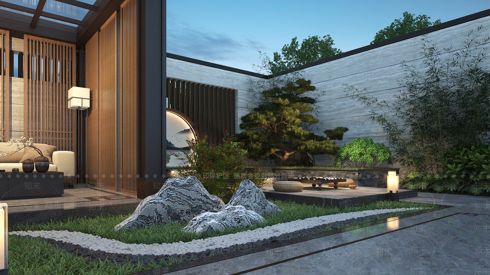 中式园林景观3D模型下载【ID:1142185238】