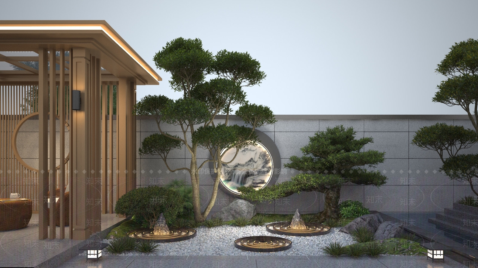 中式园林景观3D模型下载【ID:1142186061】