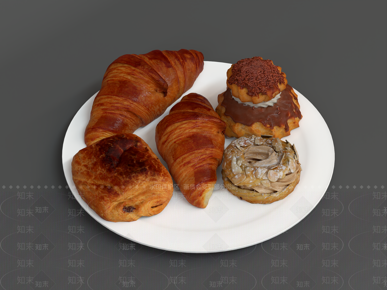 面包可颂SU模型下载【ID:1142188258】