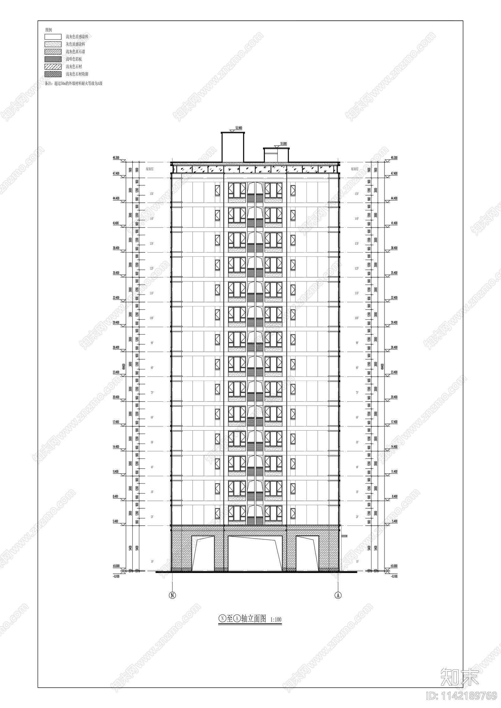 华侨城住宅区建筑cad施工图下载【ID:1142189769】