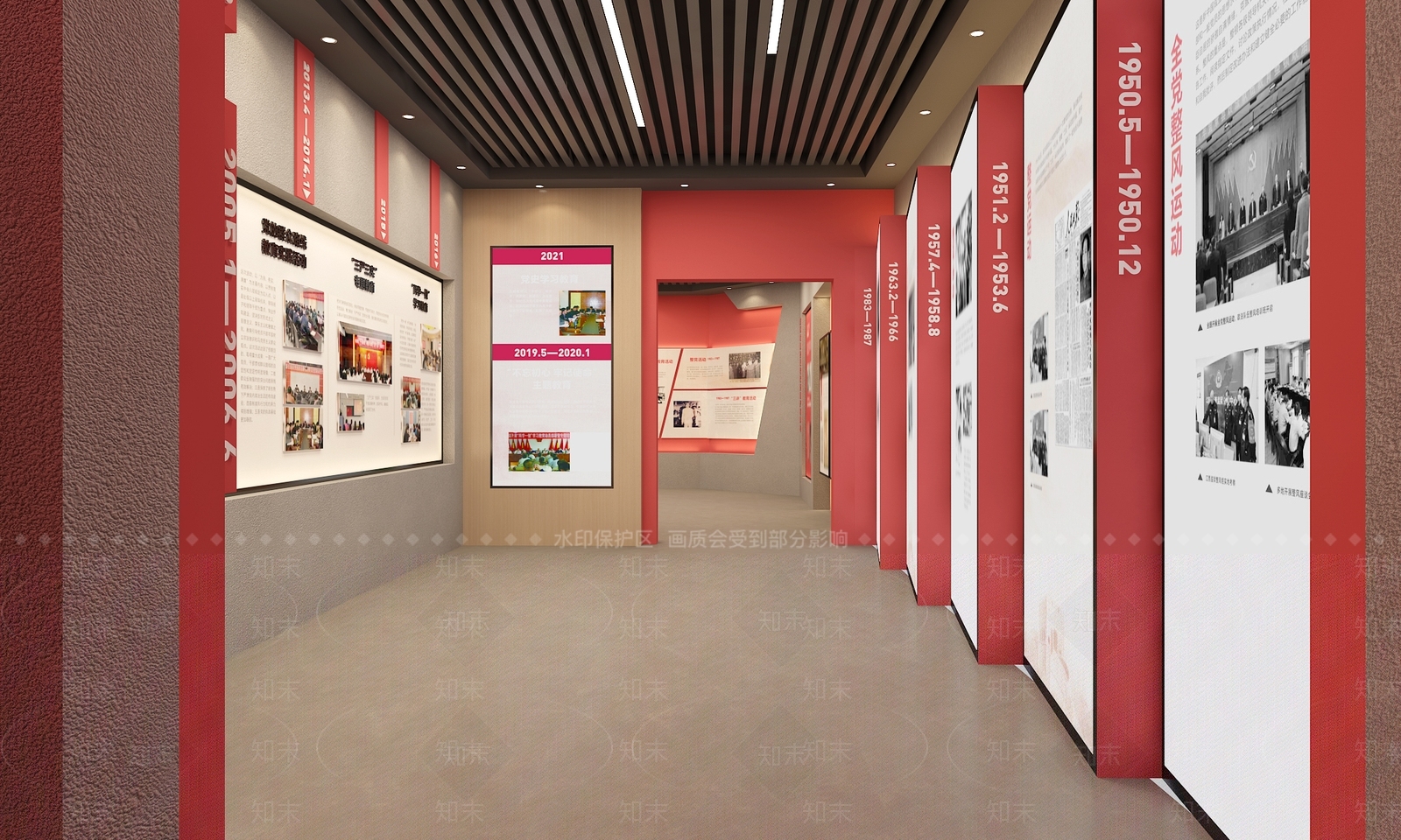 现代党建展厅SU模型下载【ID:1142190574】
