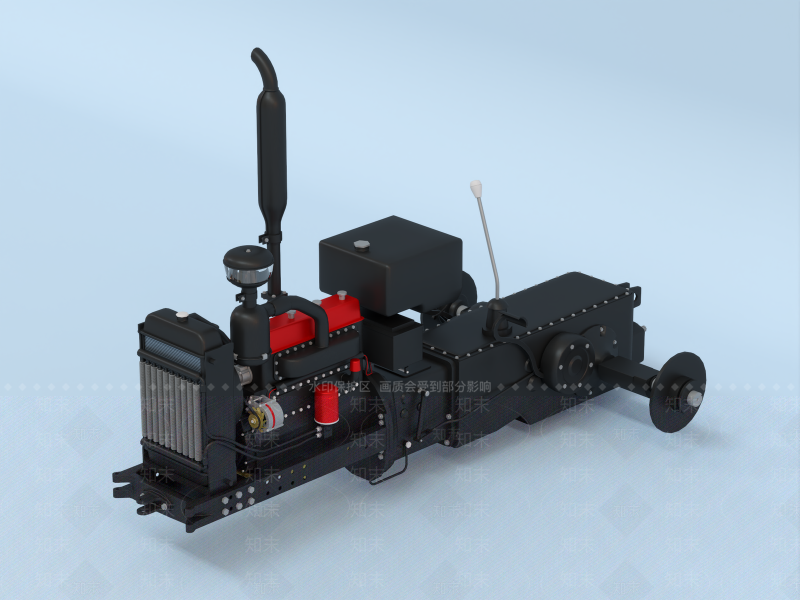 拖拉机传动系统SU模型下载【ID:1142192419】