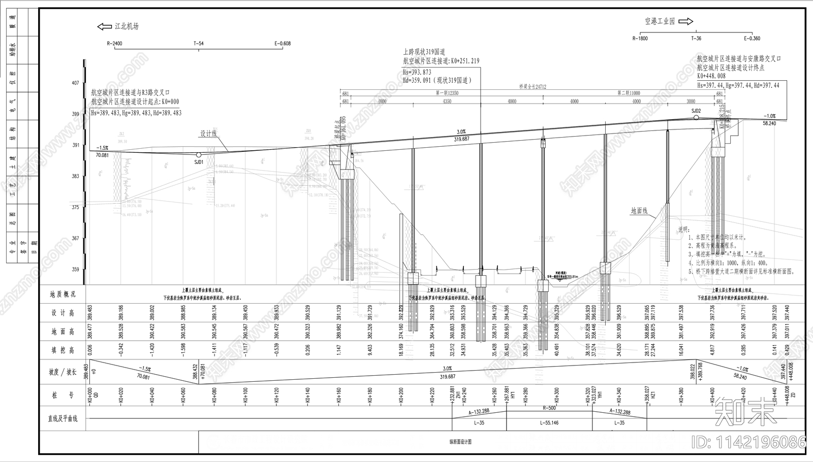 空港园区至航空城连接道路工程cad施工图下载【ID:1142196086】