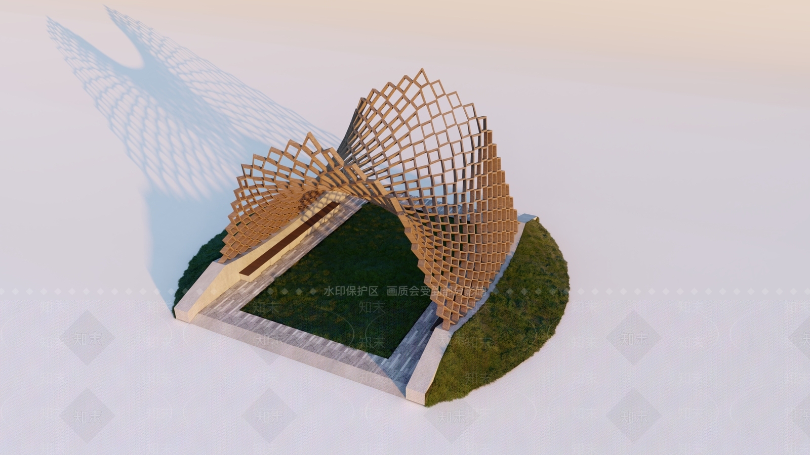 现代廊架SU模型下载【ID:1142196276】