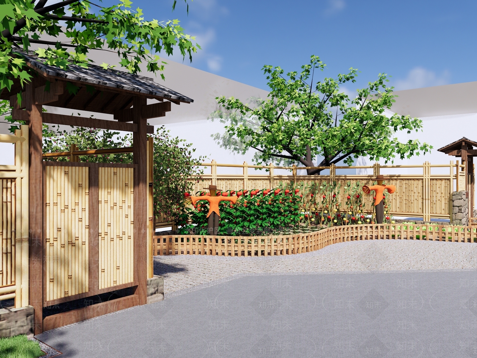 现代乡村庭院SU模型下载【ID:1142199877】