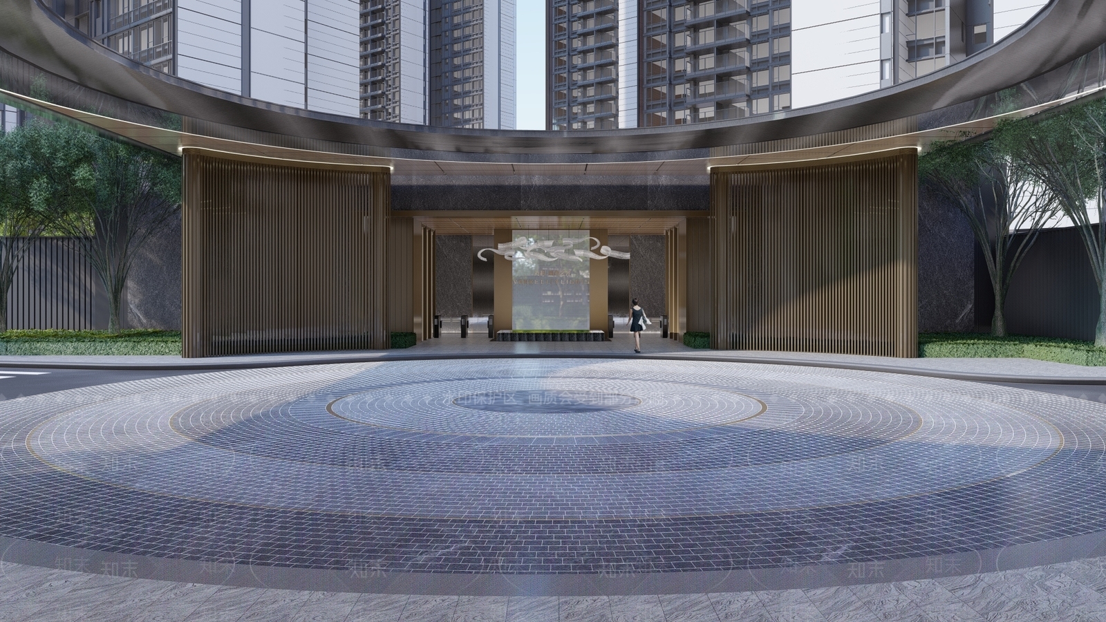 现代小区景观SU模型下载【ID:1142200746】
