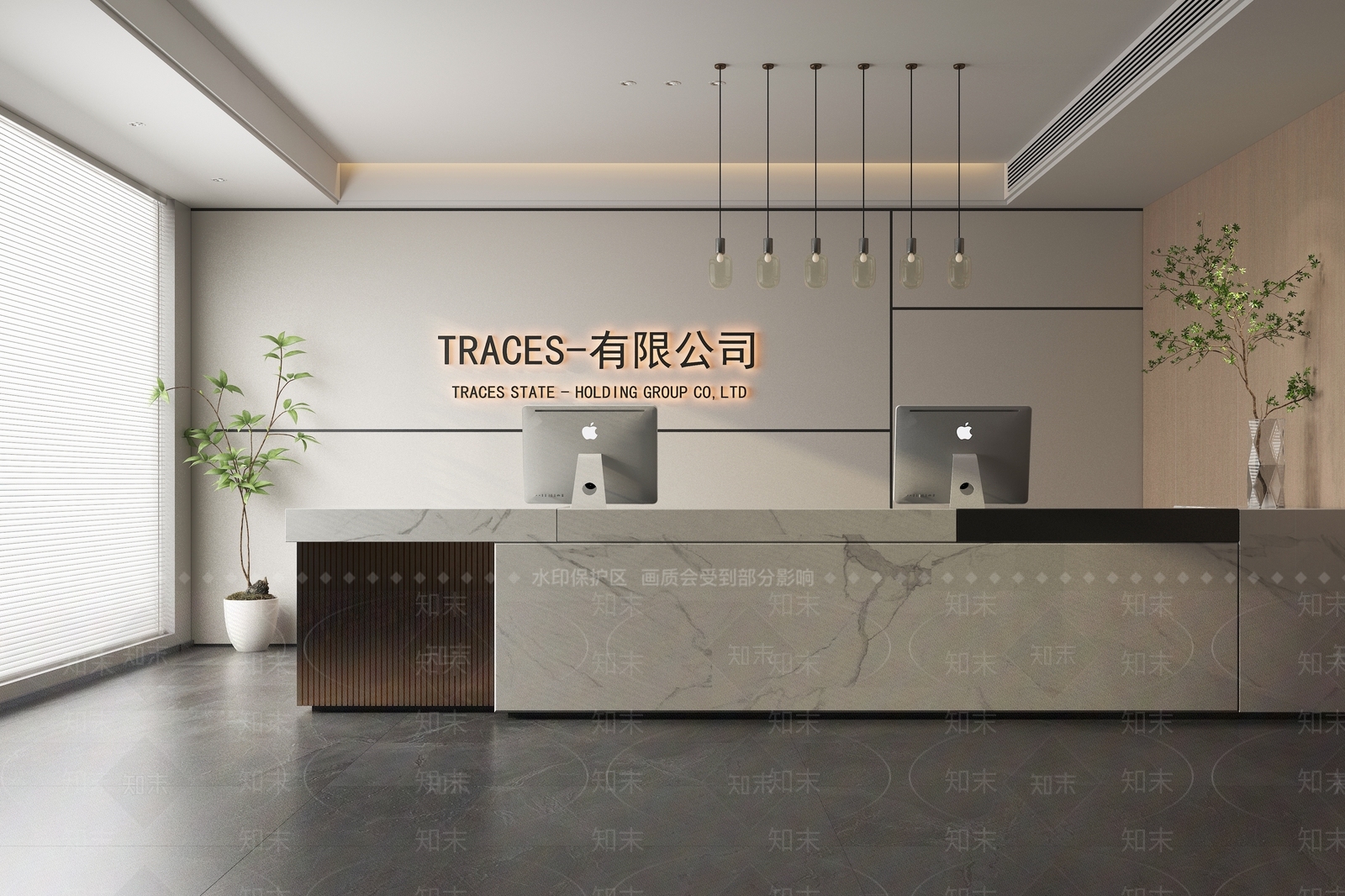 现代接待前台3D模型下载【ID:1142201112】