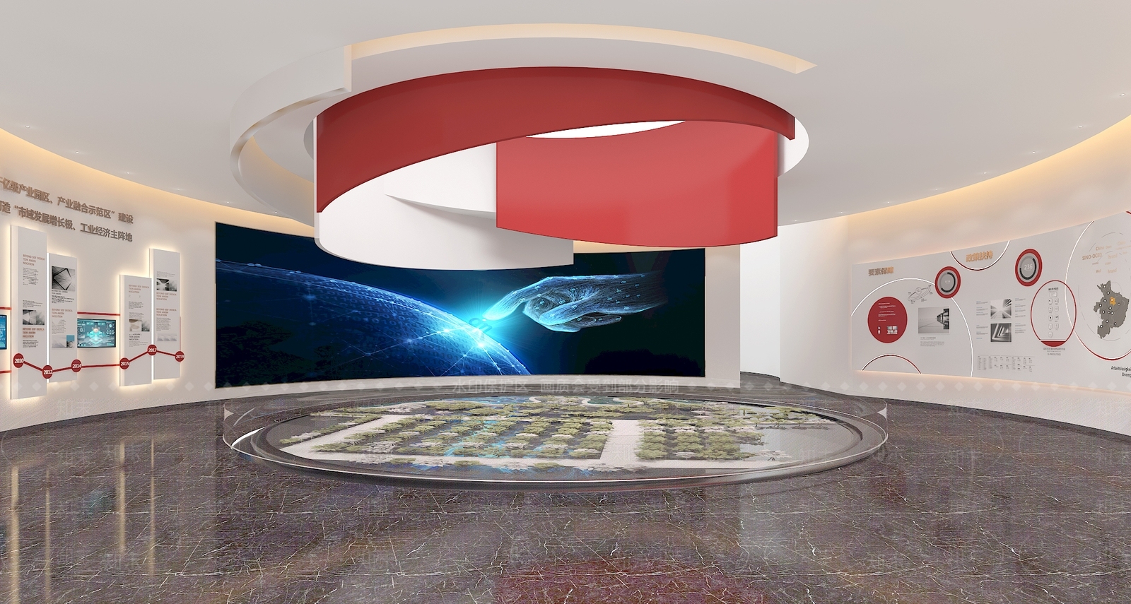 现代党建展厅SU模型下载【ID:1149133104】