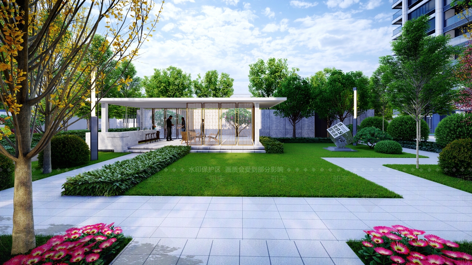 现代廊架SU模型下载【ID:1142991592】