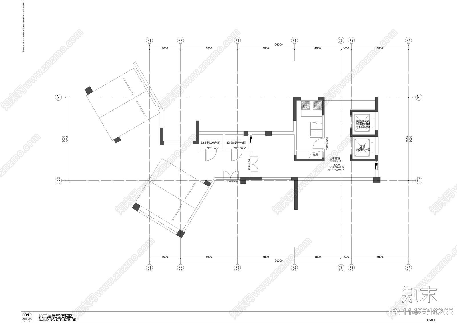 电梯间cad施工图下载【ID:1142210265】