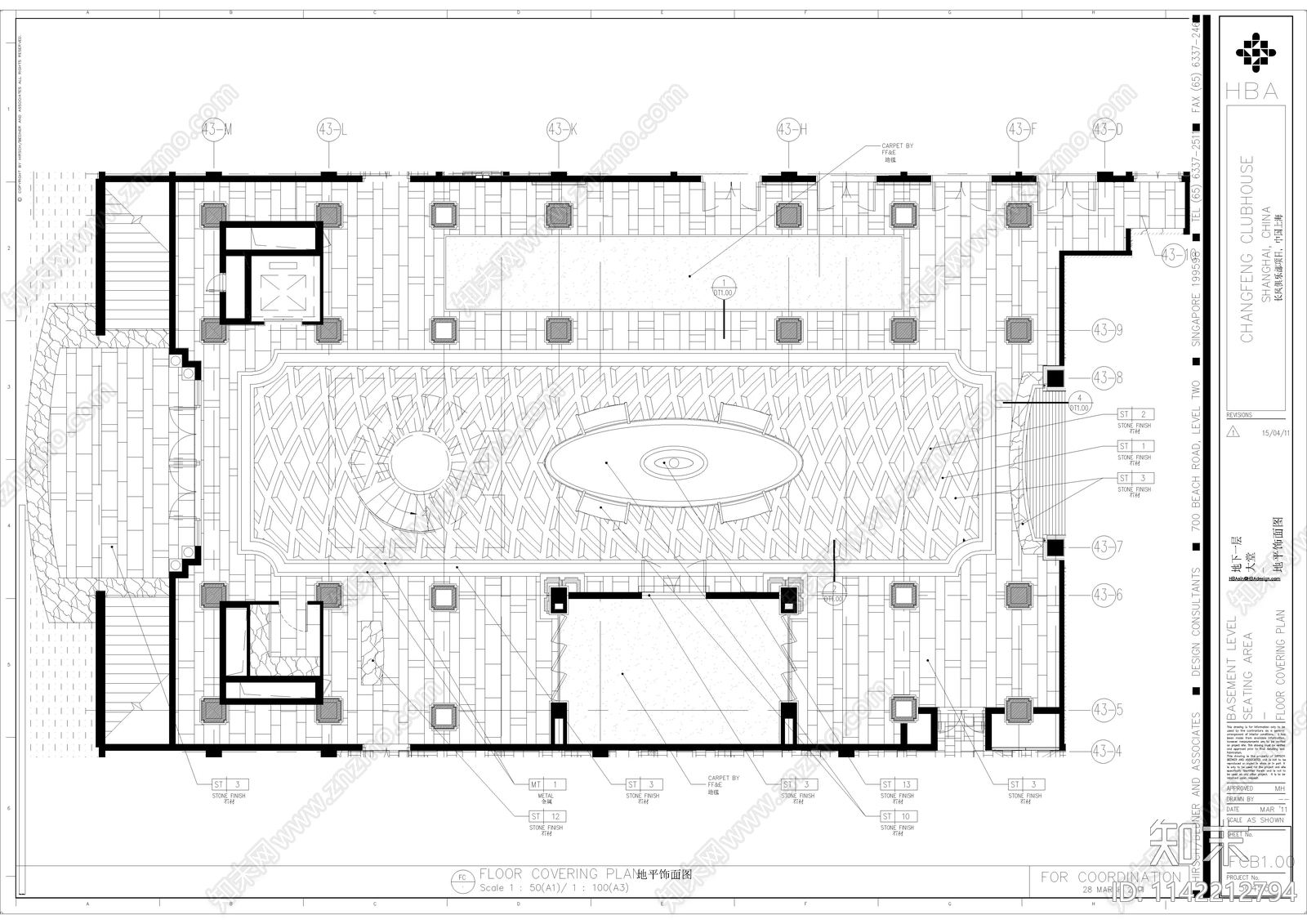 紫御世家会所室内cad施工图下载【ID:1142212794】