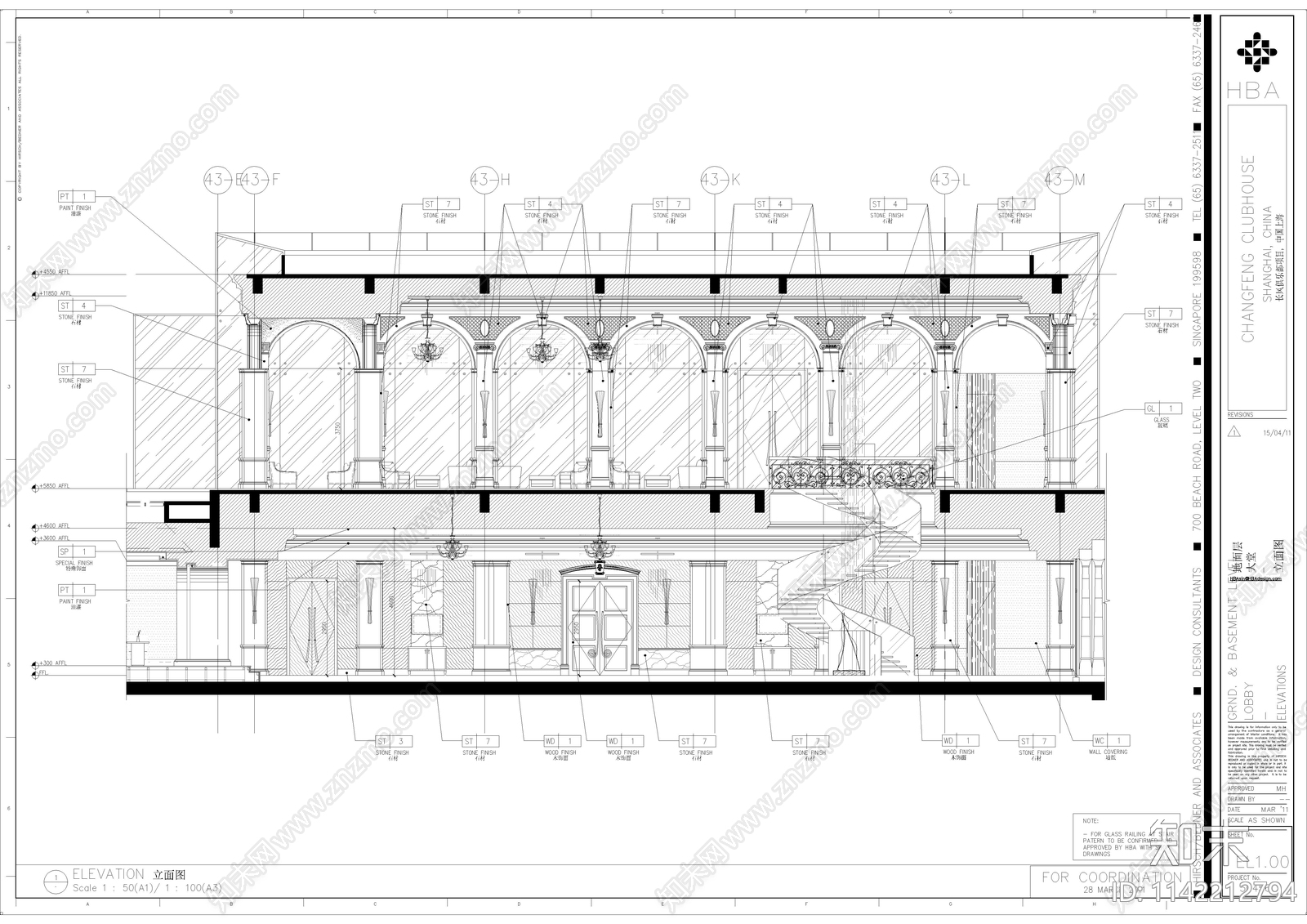 紫御世家会所室内cad施工图下载【ID:1142212794】