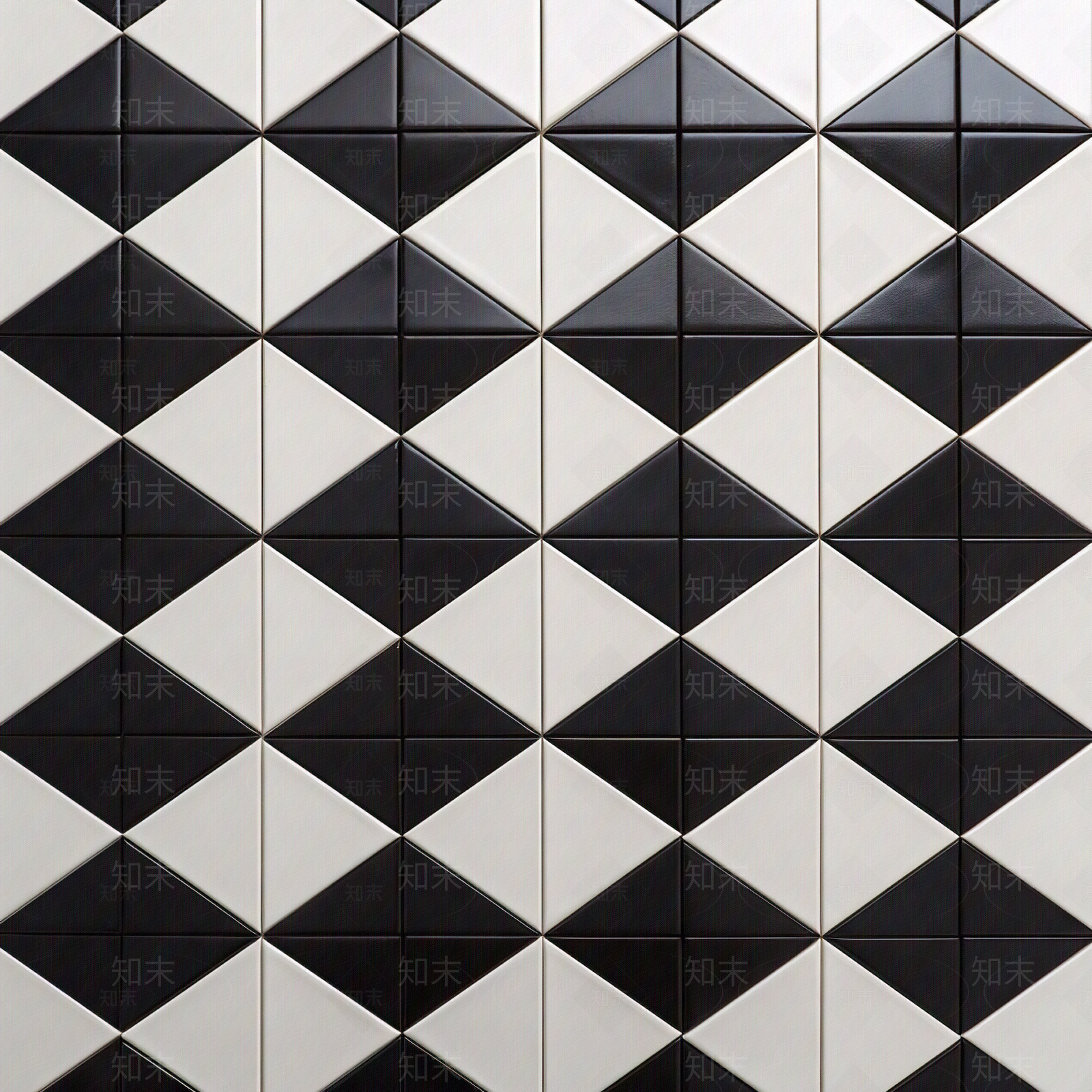 现代简约黑白拼花瓷砖贴图下载【ID:1142213706】