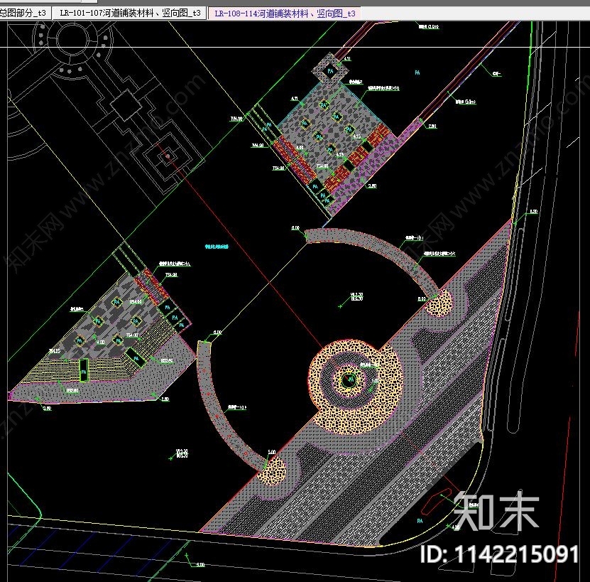 常州溧阳燕山新区一湖两河景观cad施工图下载【ID:1142215091】