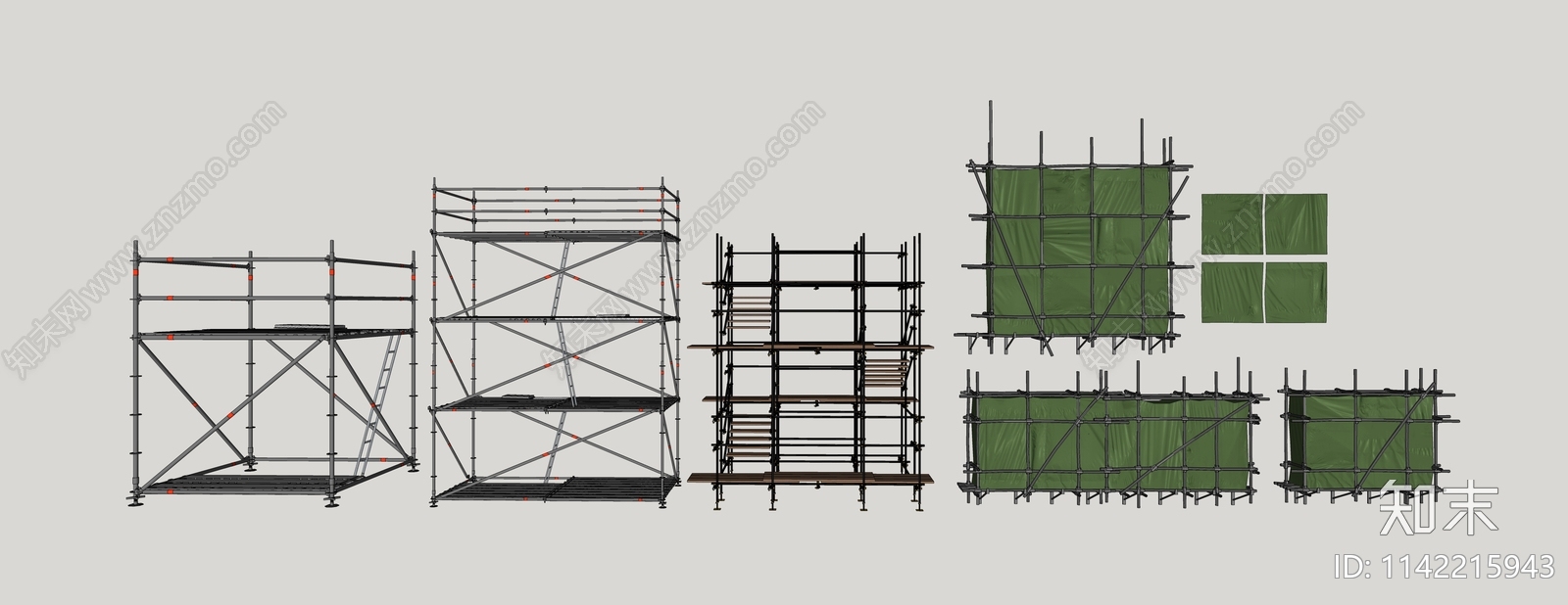 工地脚手架SU模型下载【ID:1142215943】