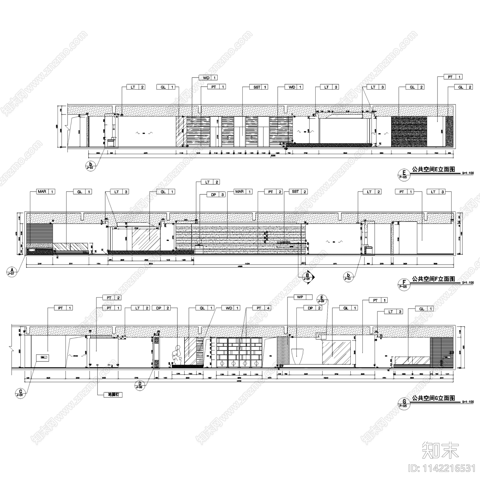 办公空间室内装饰23套cad施工图下载【ID:1142216531】