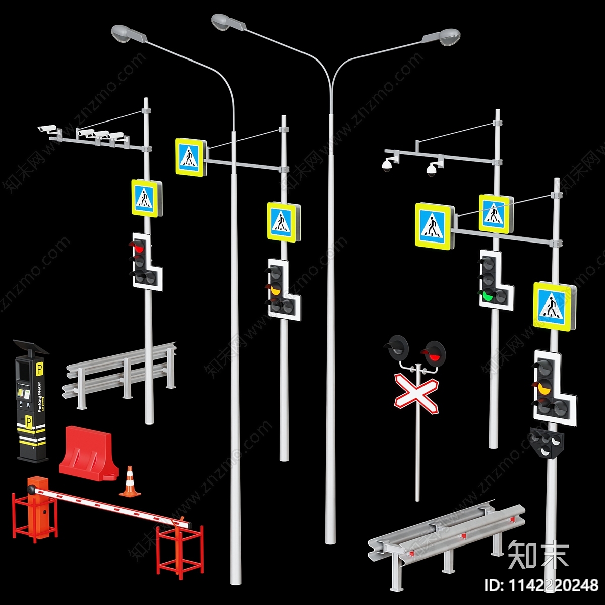 现代道路设施3D模型下载【ID:1142220248】