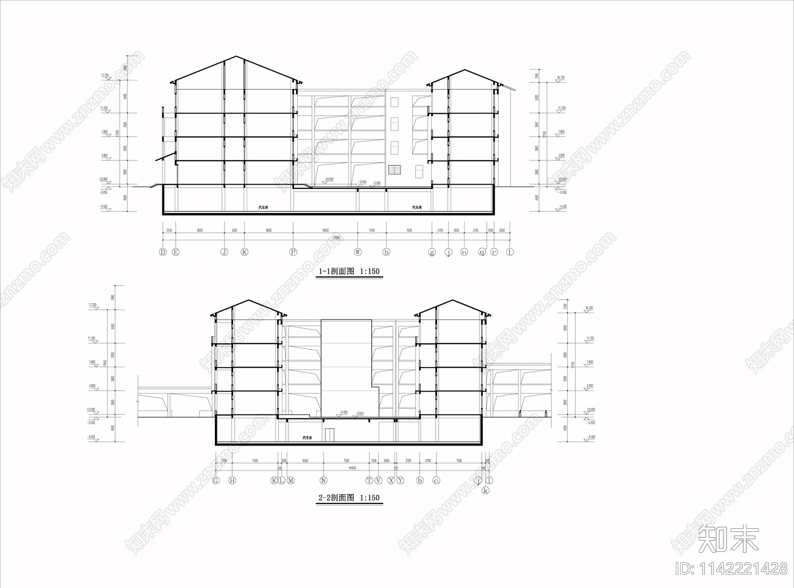 小学教学楼建筑cad施工图下载【ID:1142221428】