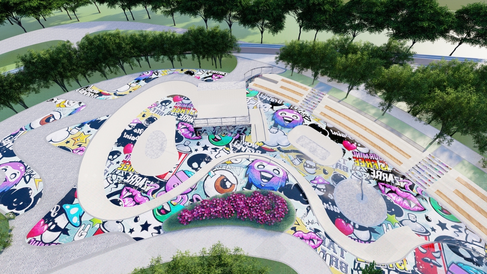 现代极限运动公园SU模型下载【ID:1149530147】