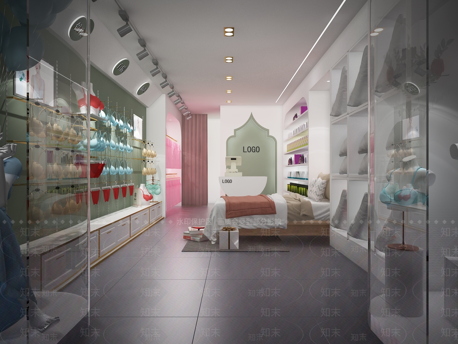 工装内衣店门头3D模型下载【ID:1142223472】