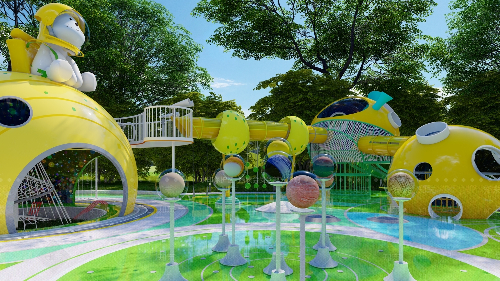 现代太空探索儿童游乐区SU模型下载【ID:1142228964】