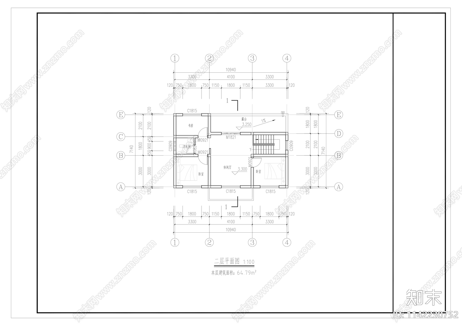 两层新中式农村自建房施工图下载【ID:1142230752】