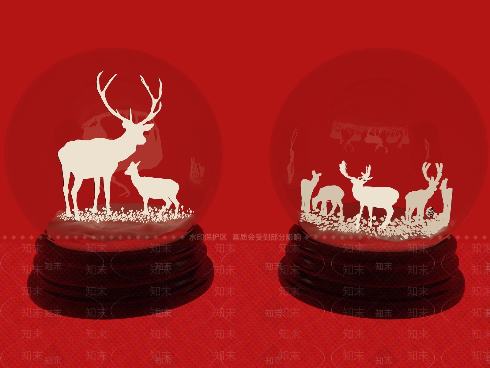 圣诞水晶球3D模型下载【ID:1142241737】