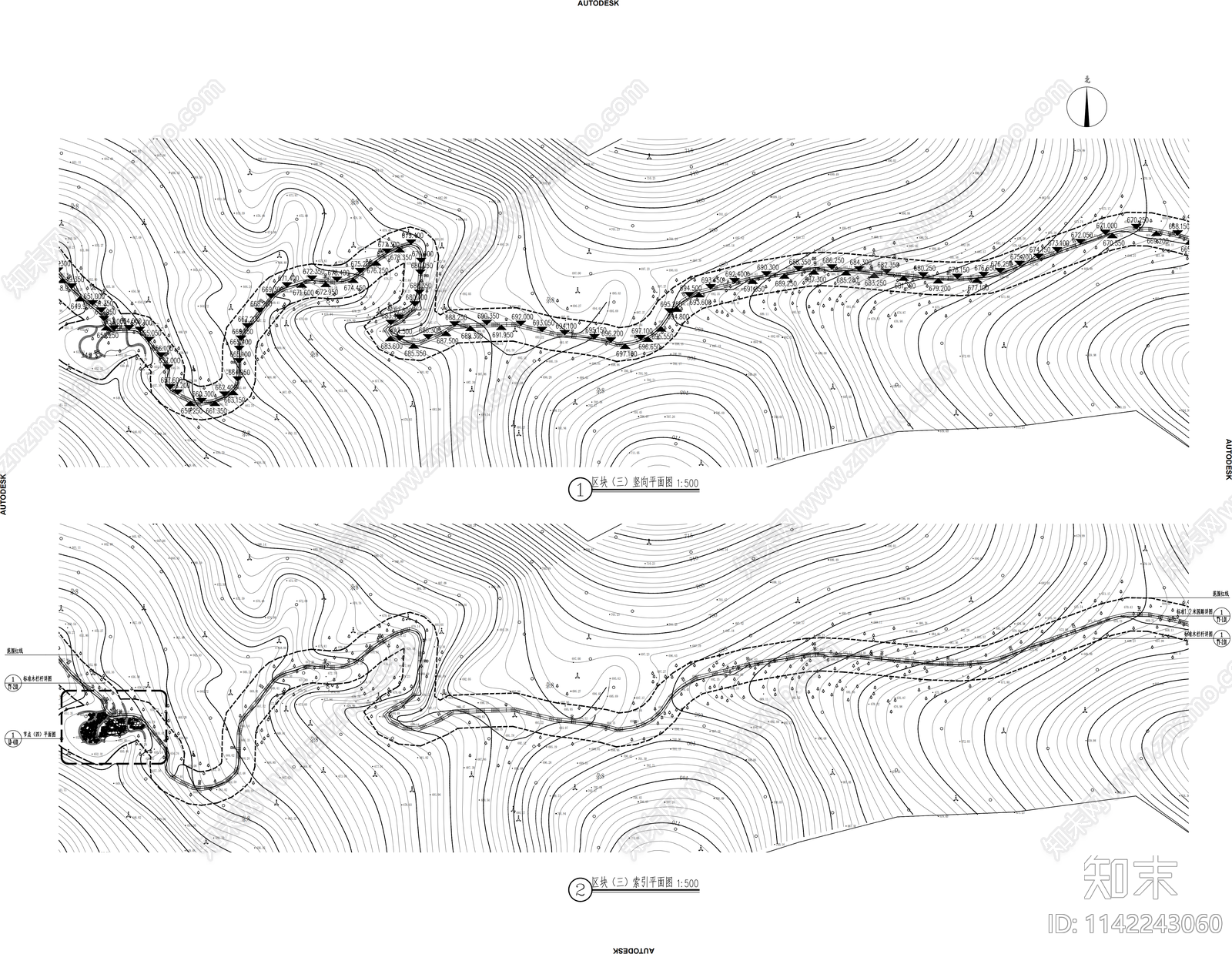 休闲登山步道景观工程cad施工图下载【ID:1142243060】