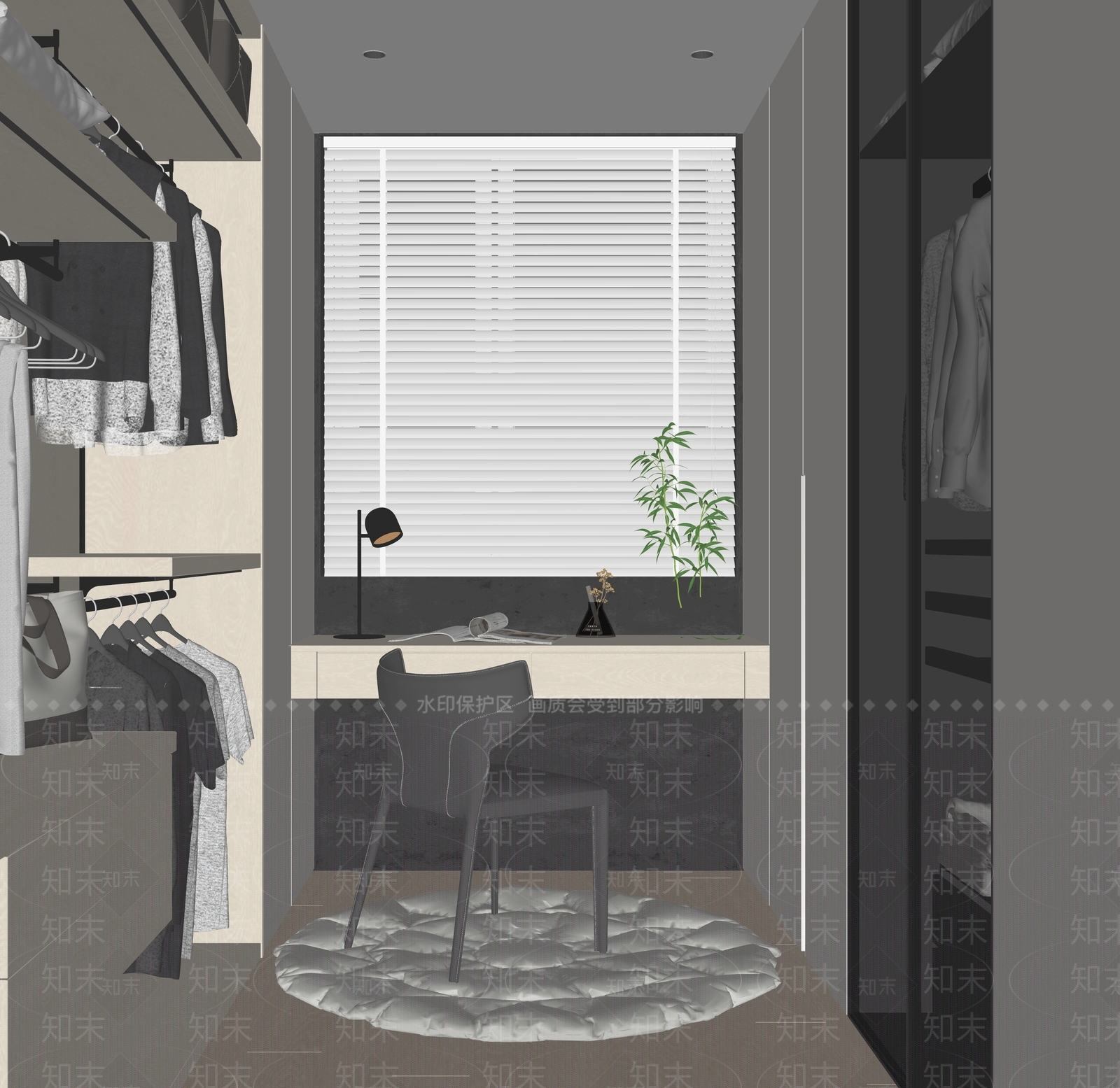现代衣帽间SU模型下载【ID:1142245870】