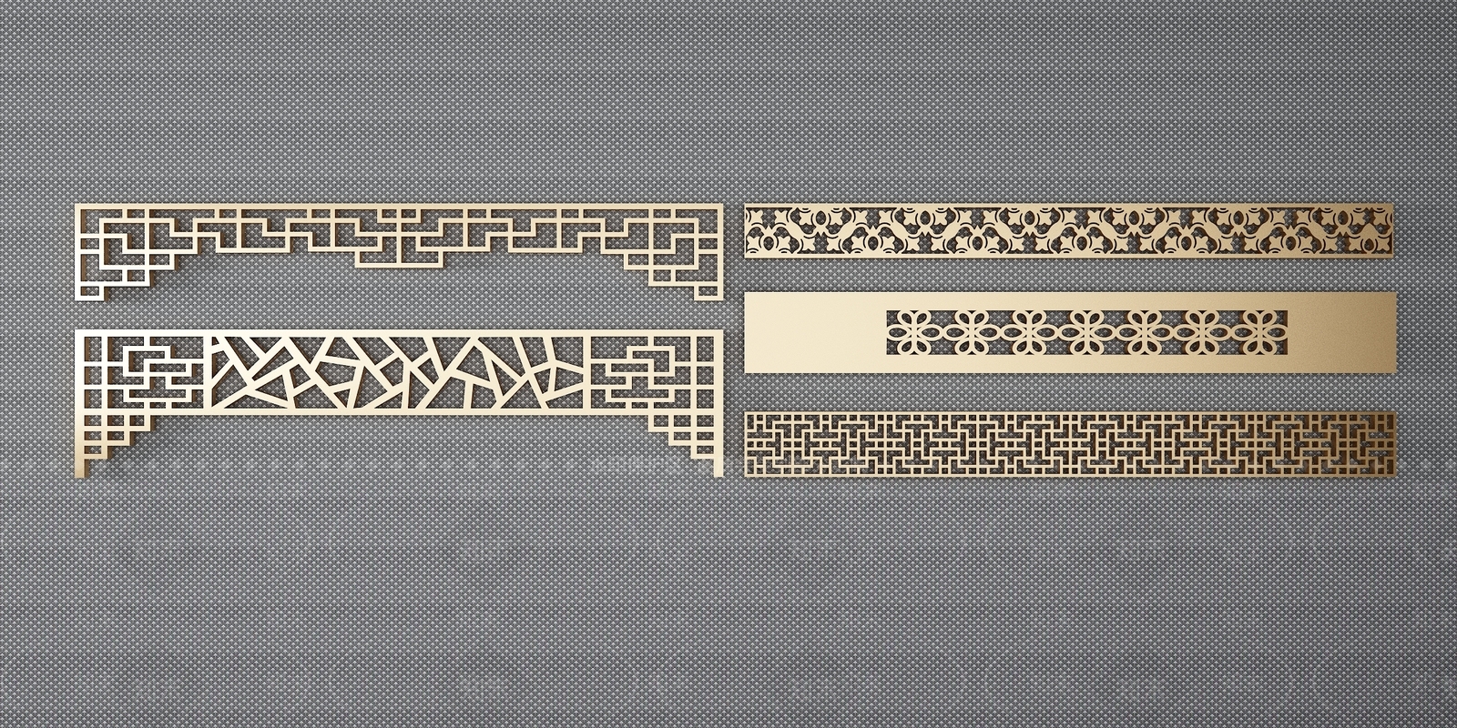 中式花格构件3D模型下载【ID:1142245923】