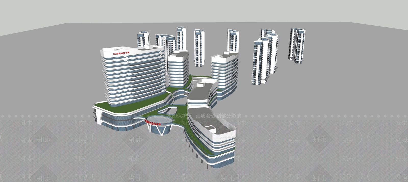 现代医疗建筑SU模型下载【ID:1142247435】