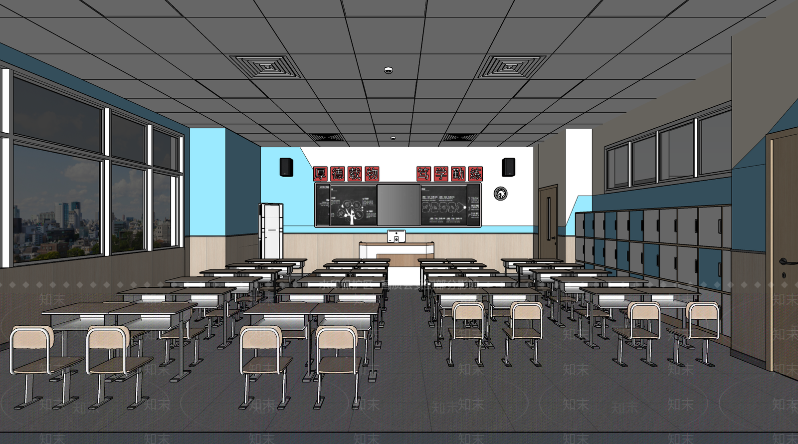 现代小学教室SU模型下载【ID:1142247507】