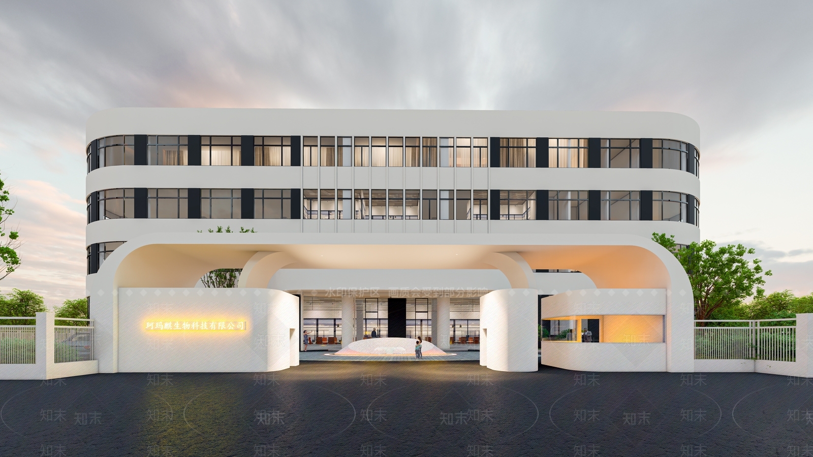 现代厂区入口大门SU模型下载【ID:1142247924】