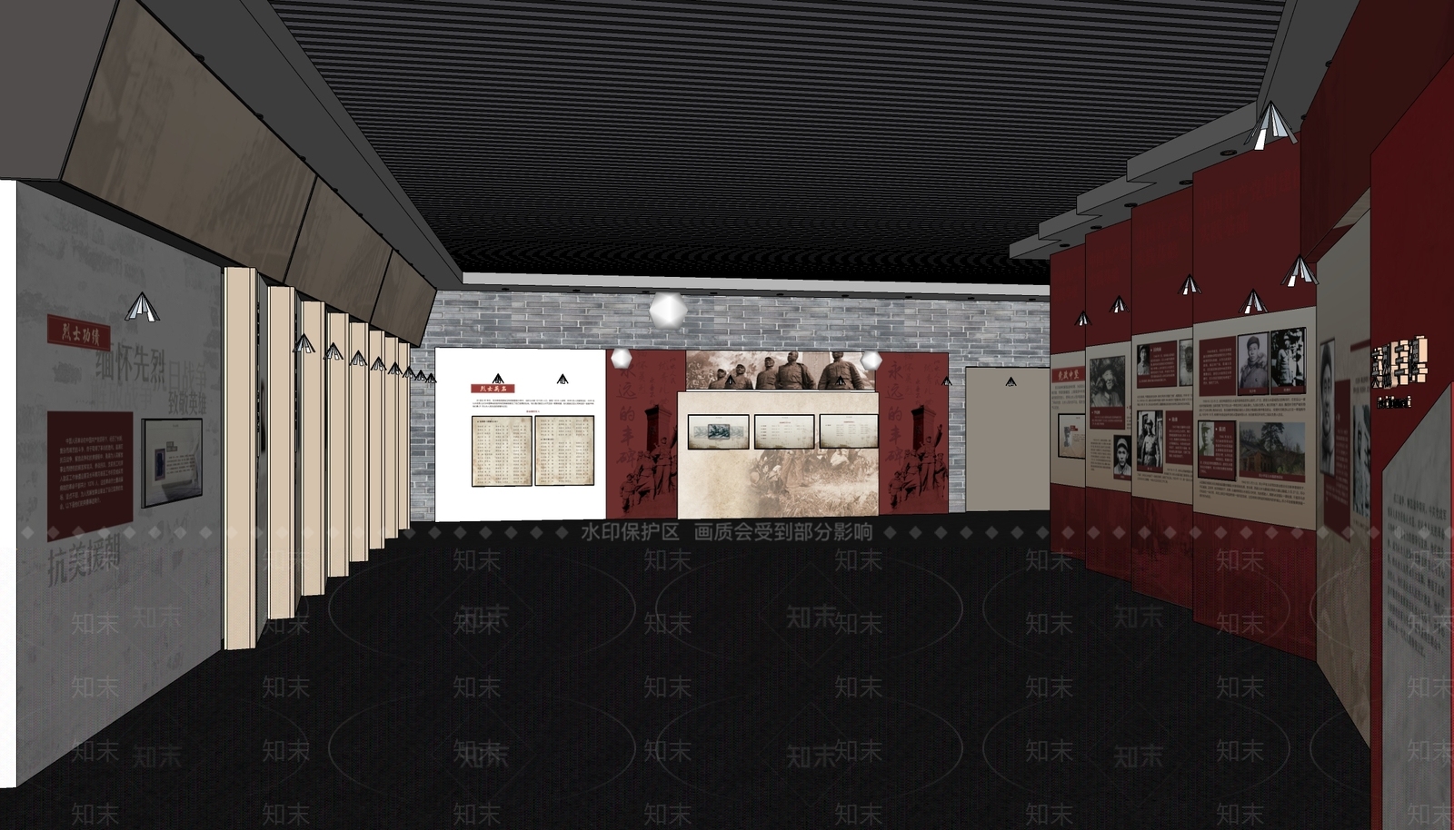 现代党建展厅SU模型下载【ID:1142248149】
