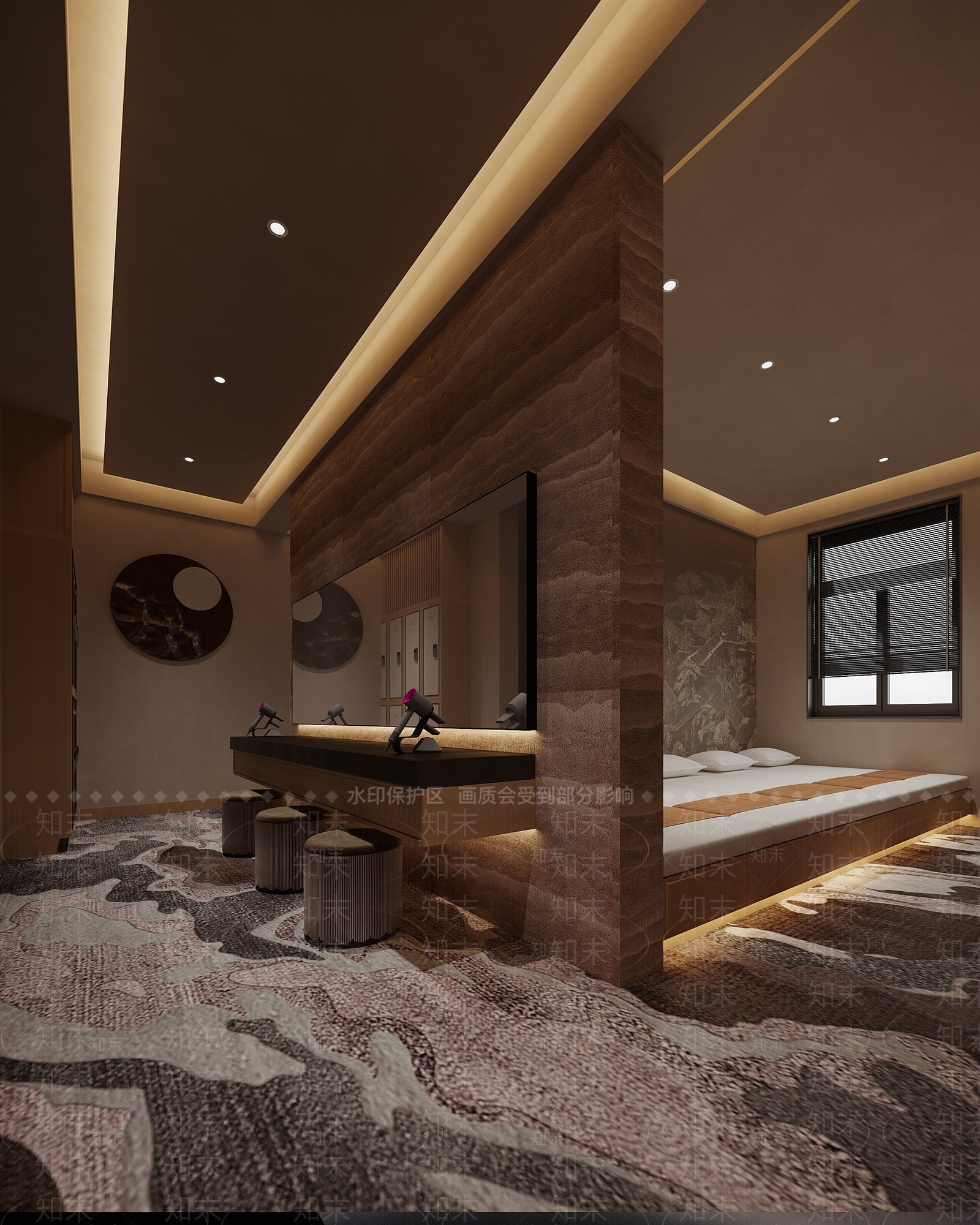 现代spa技师房休息区3D模型下载【ID:1142265160】