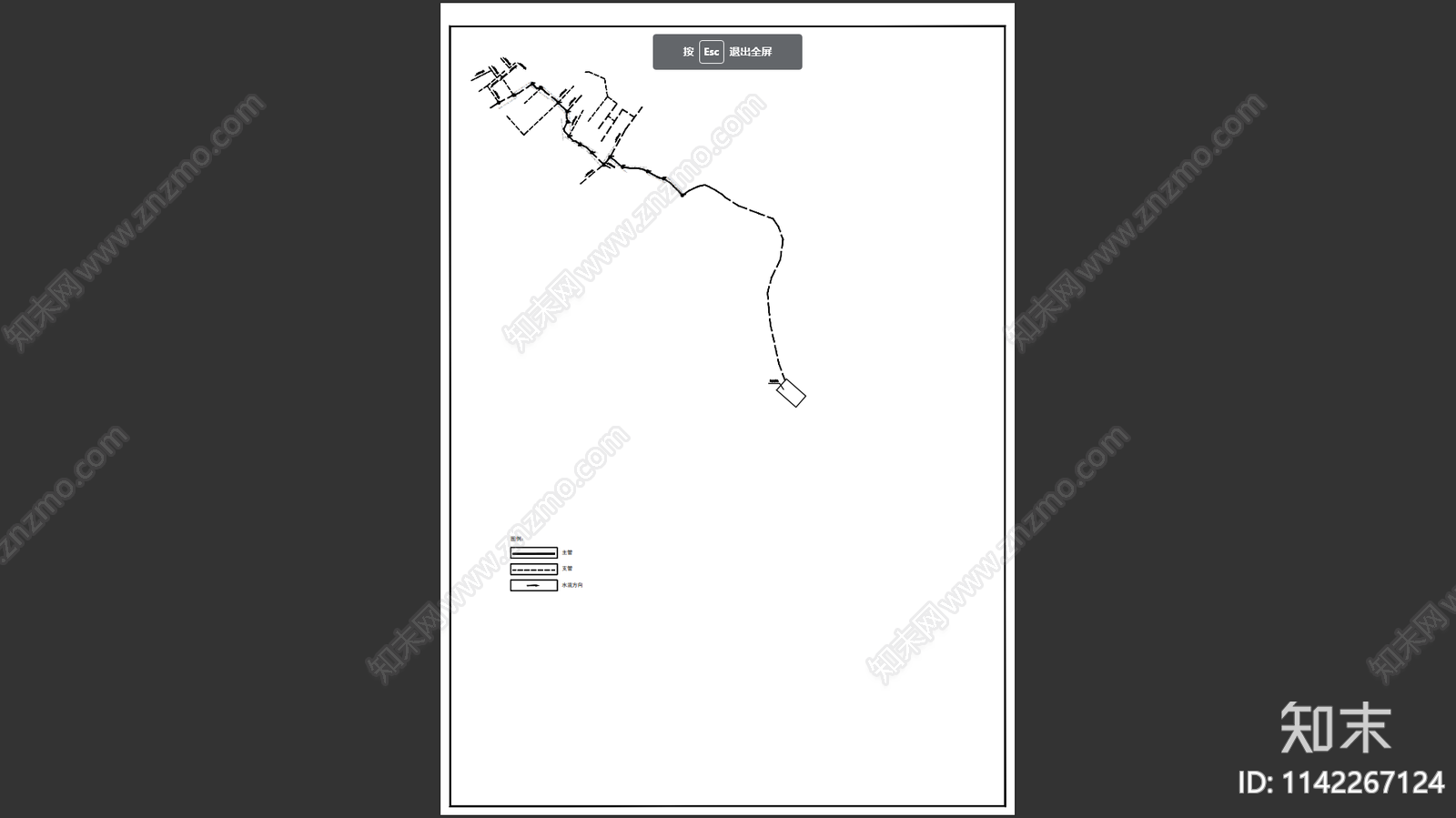 乡村污水管网cad施工图下载【ID:1142267124】