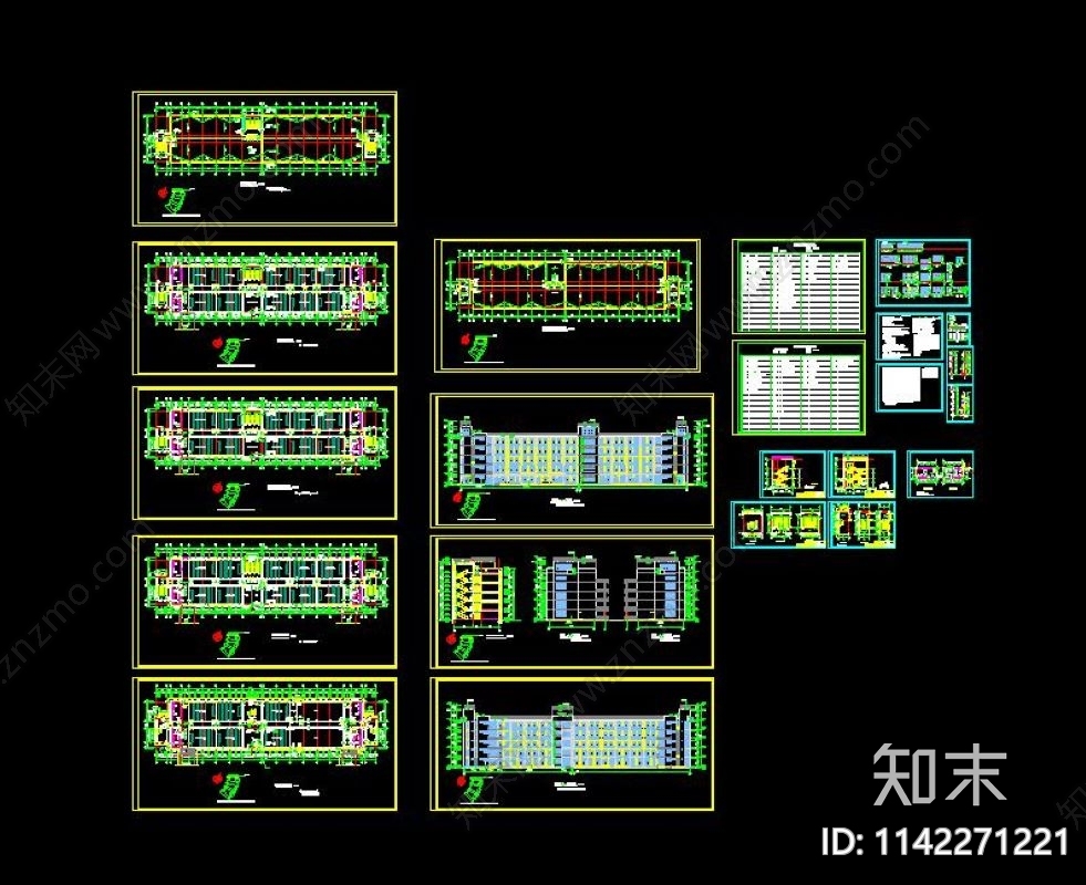 某学院教学楼建筑全套cad施工图下载【ID:1142271221】