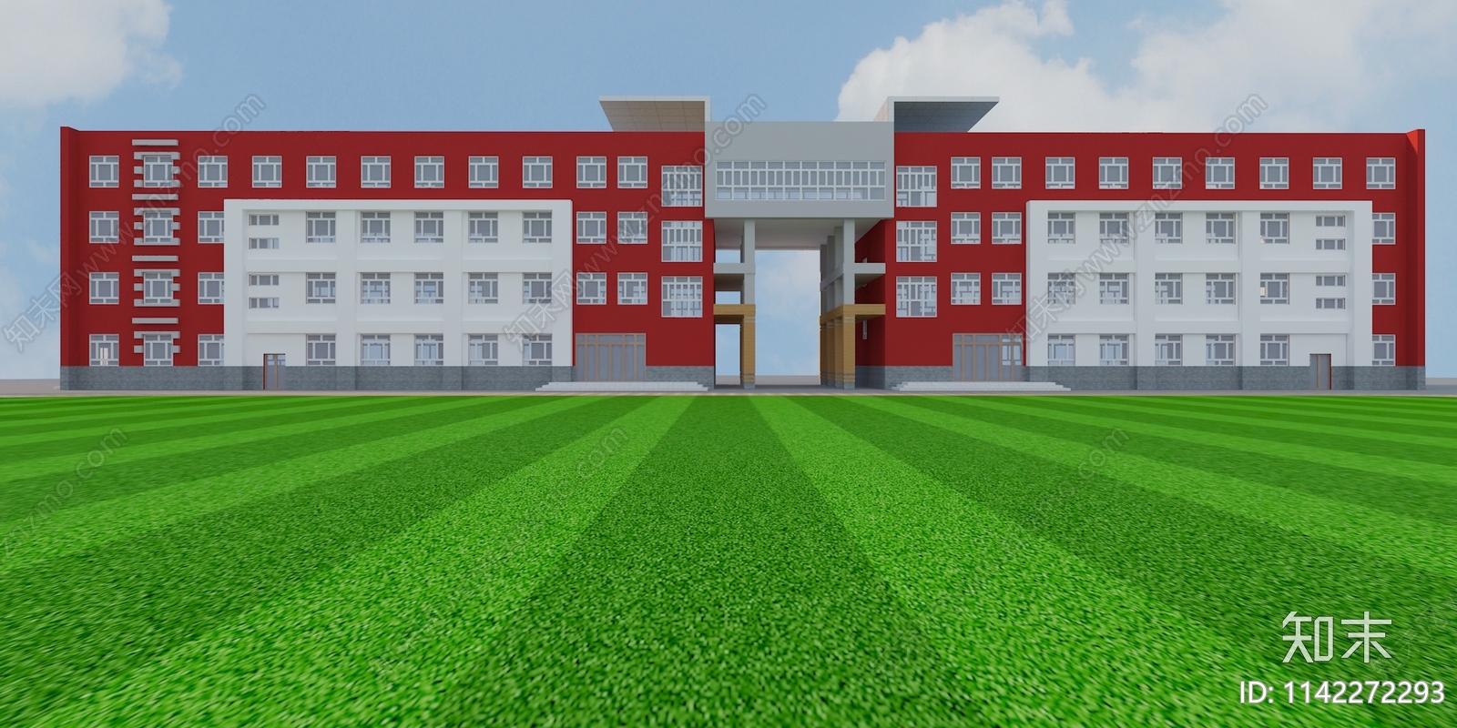 学校外观3D模型下载【ID:1142272293】