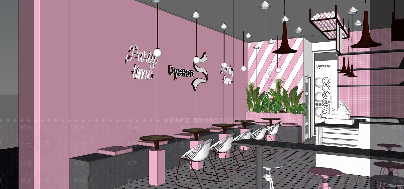 现代奶茶店SU模型下载【ID:1142279440】