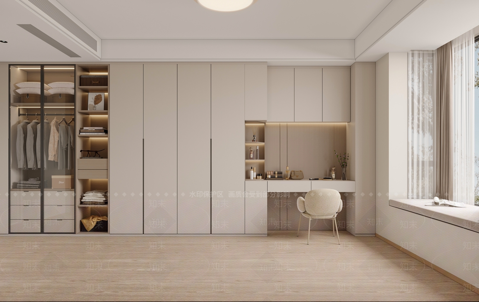 现代奶油衣柜3D模型下载【ID:1175191746】