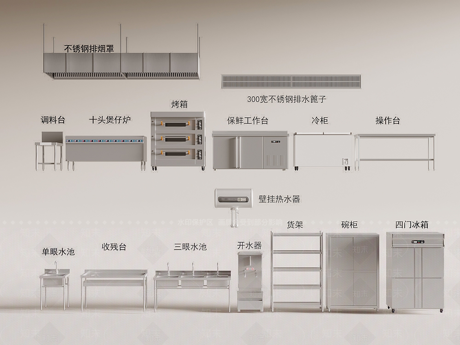 现代后厨3D模型下载【ID:1142281496】