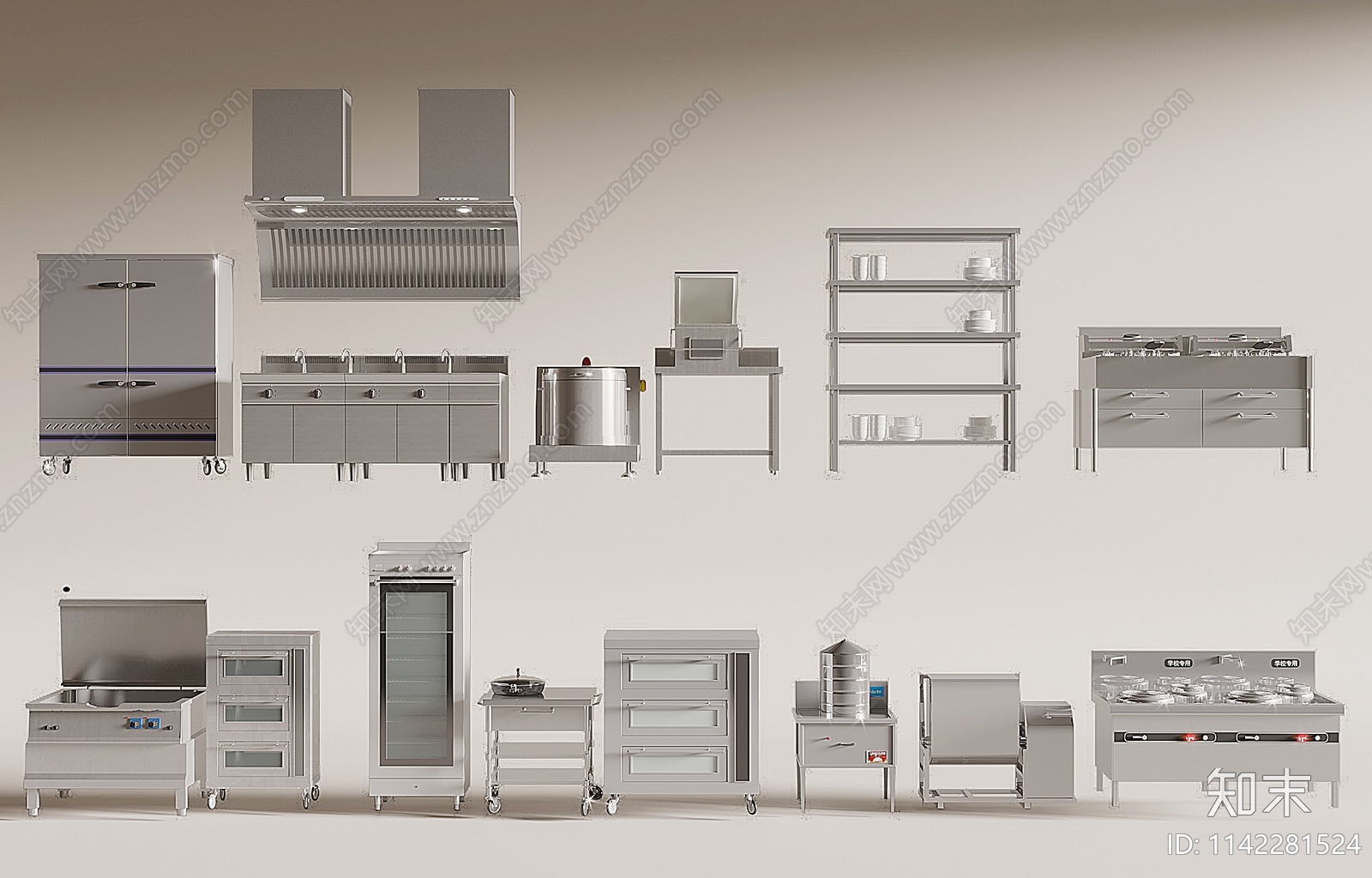现代后厨3D模型下载【ID:1142281524】