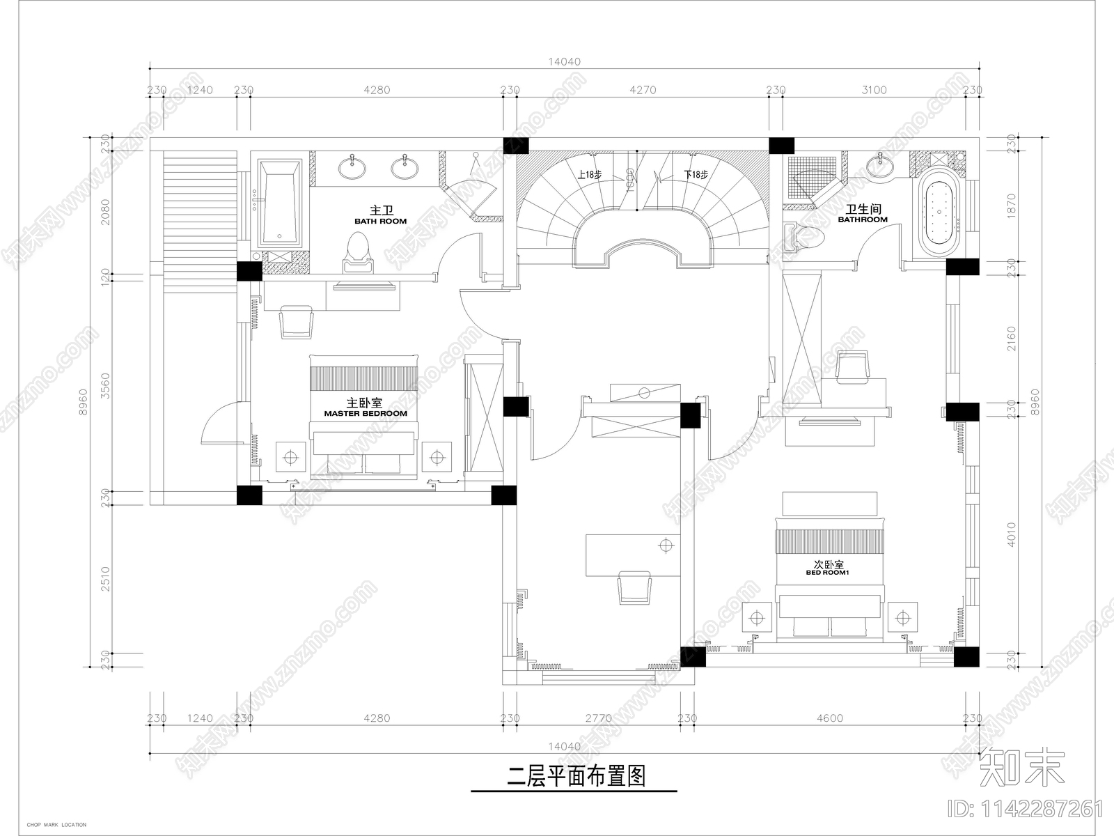 别墅室内装修cad施工图下载【ID:1142287261】