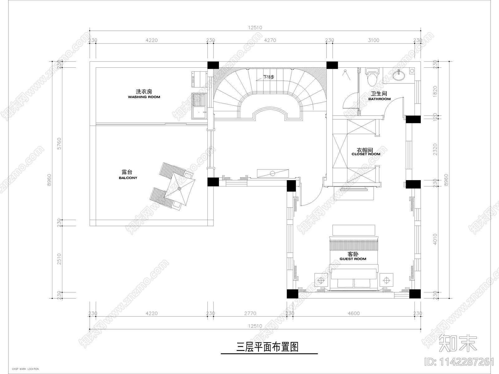 别墅室内装修cad施工图下载【ID:1142287261】