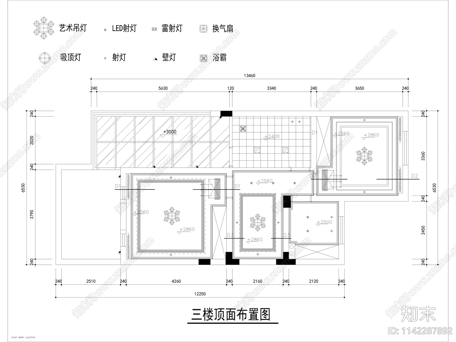 别墅室内装修cad施工图下载【ID:1142287892】