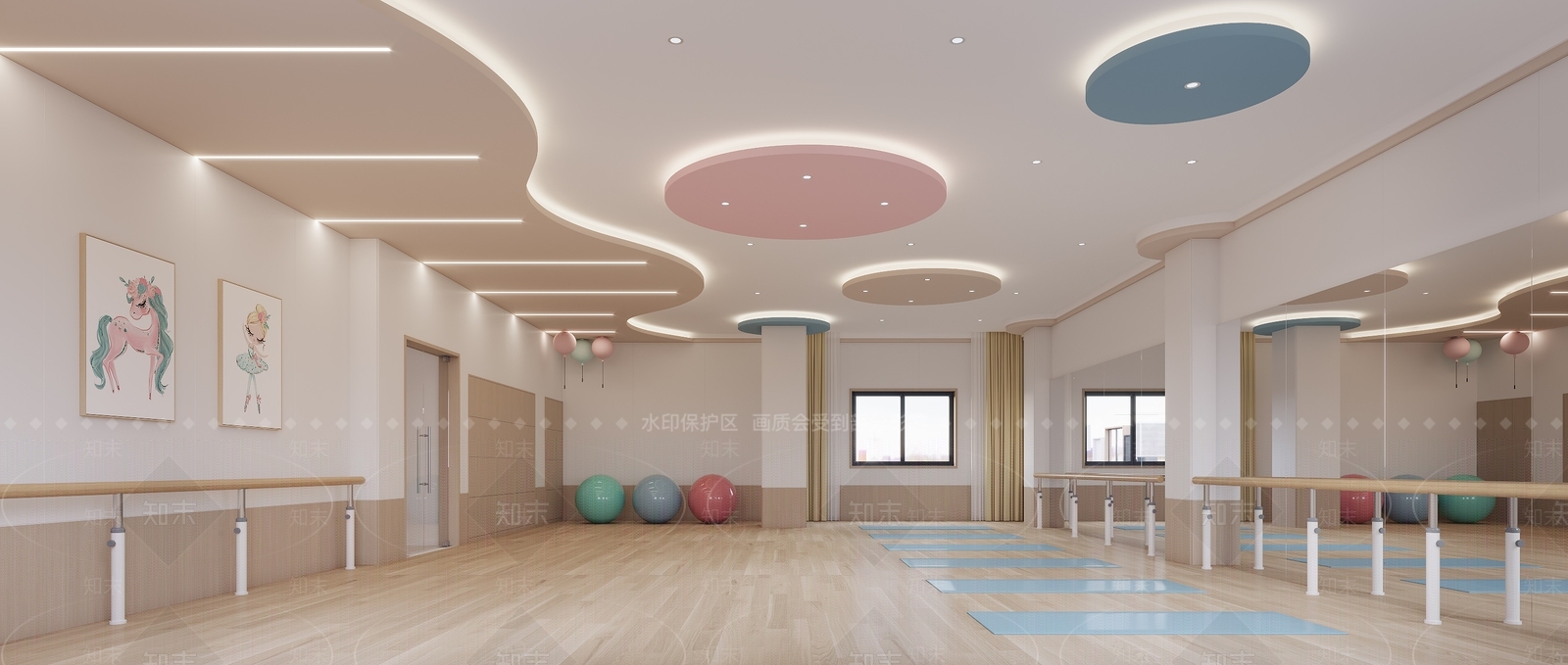 现代瑜伽室3D模型下载【ID:1142291418】