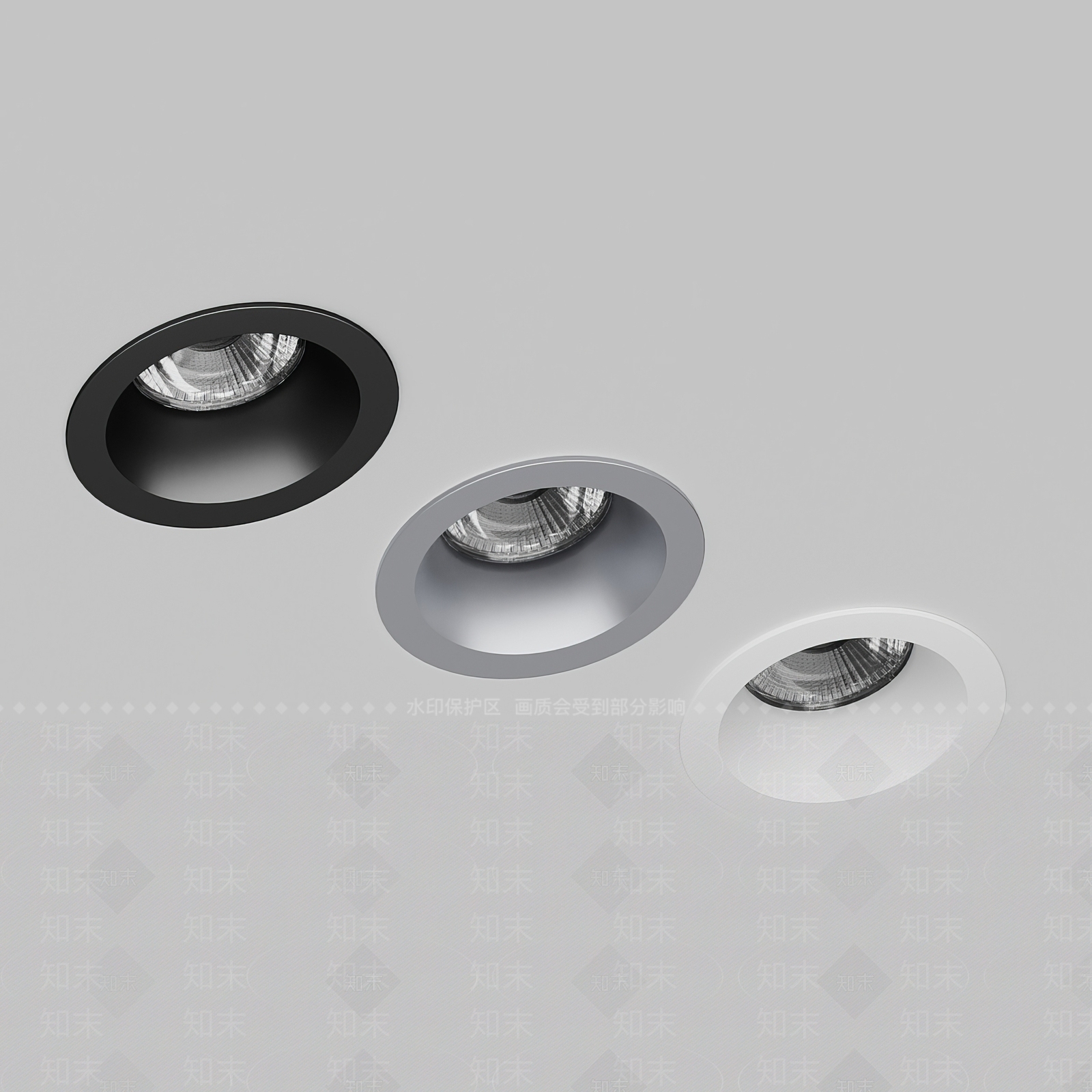 现代筒灯3D模型下载【ID:1142303140】