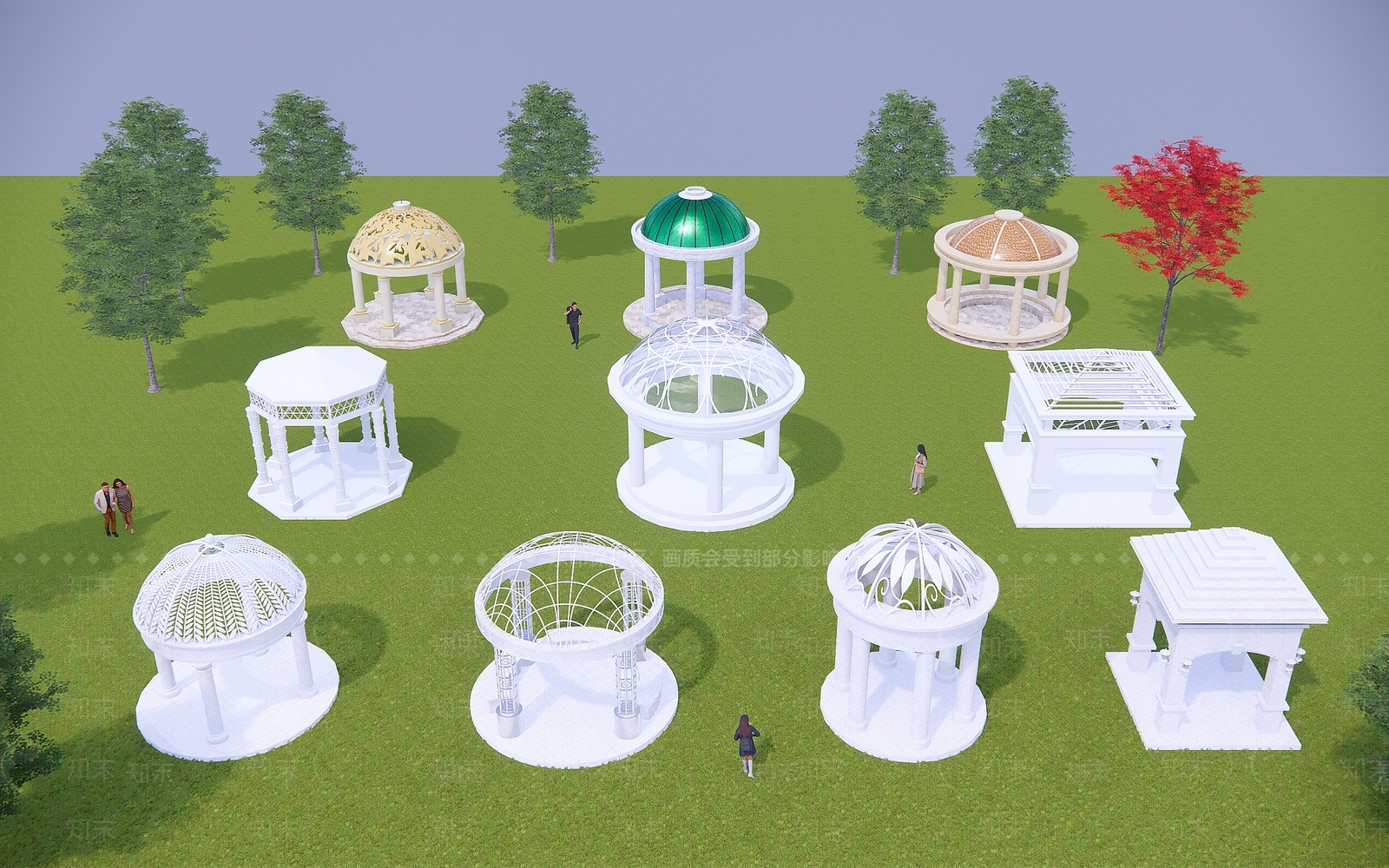 欧式景观亭SU模型下载【ID:1142303079】